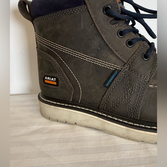 Ariat Rebar Wedge Moc Toe Waterproof Leather Work Boots Women’s Size 8B - Picture 10 of 12